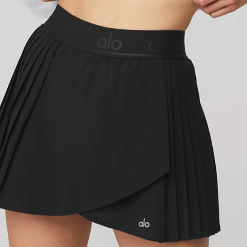 Alo Aces Tennis Skirt - Black, Size Small